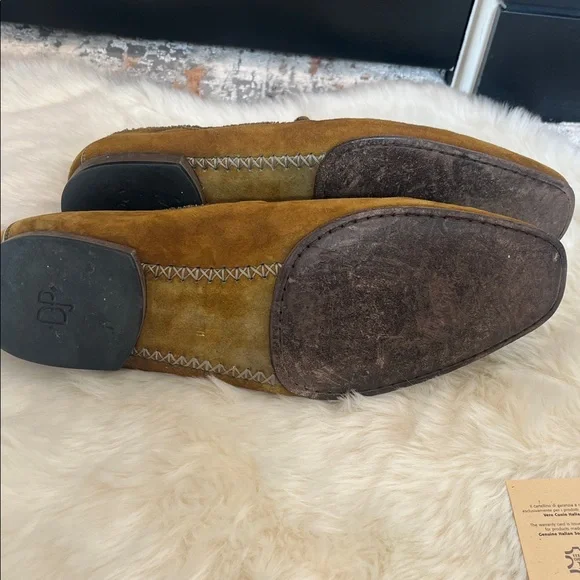 Donald J. Pliner Men's Tan Suede Loafers - Picture 9 of 10